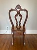 A Single Carved Queen Anne Style Side Chair. 23 x 46 x 19 A single upholstered side chair Image - 2