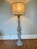 A Rustic Distressed Blue/Grey Spindle Floor Lamp. 18 x 66 
A floor lamp featuring a heavily Image - 1