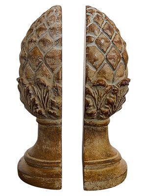A Pair of Melannco Pineapple Bookends. 4 x 8 A pair of Melannco pineapple-form bookends, each 