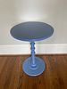 A Contemporary Blue Painted Wood Spindle Side Table. 18 x 24 x 18 
A contemporary circular Image - 2