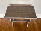 A French Country Style Distressed Grey Side Table. 20 x 24 x 11 
A small, rectangular wooden Image - 3