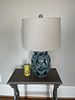 A Teal-Glazed Ceramic Openwork Lattice Table Lamp. 13 x 22 
A table lamp featuring a vase-shaped Image - 6