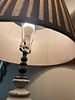 A Distressed Blue-Grey Farmhouse Style Table Lamp with Pleated Shade. 15 x 33 
A single table Image - 5