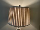 A Distressed Blue-Grey Farmhouse Style Table Lamp with Pleated Shade. 15 x 33 
A single table Image - 6