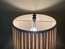 A Distressed Blue-Grey Farmhouse Style Table Lamp with Pleated Shade. 15 x 33 
A single table Image - 7