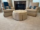 A Sam Moore Three-Piece Upholstered Living Room Set, Contemporary. 35 x 18 ottoman 33 x 34 x 35 Image - 5