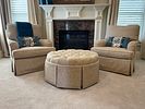 A Sam Moore Three-Piece Upholstered Living Room Set, Contemporary. 35 x 18 ottoman 33 x 34 x 35 Image - 6