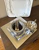 A Multi-Piece Metallic Serving Ensemble and a Pampa Bay Verona Embossed Ceramic Platter. This Image - 1