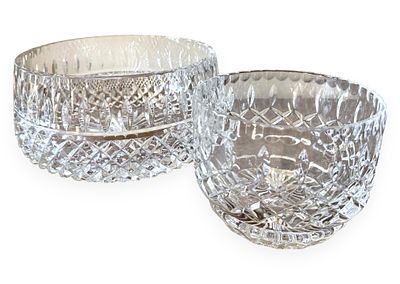 A Pair of Brilliant-Cut Crystal Bowls. A pair of clear, colorless cut crystal bowls of differing 