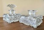 A Three-Piece Late 19th to Early 20th Century Cut Glass Vanity Set. This lot comprises two Image - 3