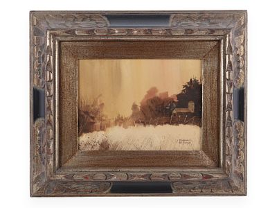 Raymond Williams, Rustic Landscape Watercolor. A watercolor painting by Raymond Williams 