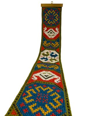 Vintage Swedish Wool Emboridered Wall Hanging