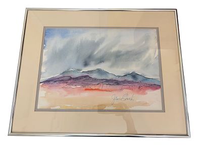 Original Joan Sheski Watercolor Landscape Painting. Signed Joan Sheski Framed 20x16
