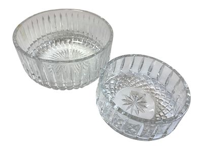 Pair Beautiful Crystal Bowls. 6" Bowl Marked Ceska, 8" Bowl unmarked