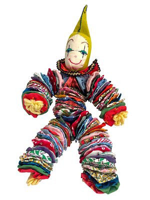Vintage Handmade Cloth Clown Doll