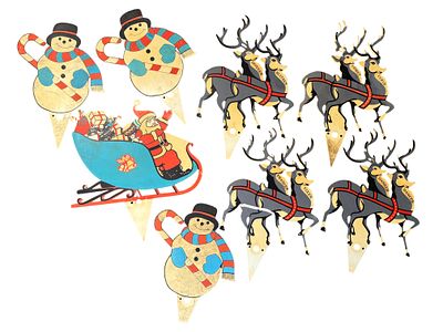 8 Piece Vintage Christmas Yard Art Collection