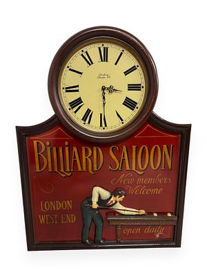 A 'Country Corner' Billiard Saloon Wall Clock. A wall-mounted decorative item by 'Country 