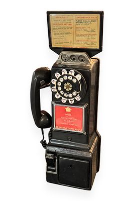 Western Electric 191G Three Slot Rotary Dial Pay Phone. A vintage Western Electric 191G Three 