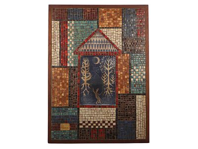 David Holleman Mid-Century Modern Ceramic Mosaic and Sgraffito Wall Panel. This mid-century 