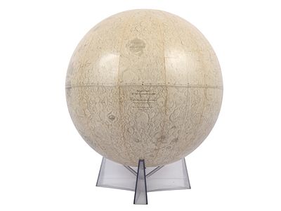 Rand McNally 12-Inch Lunar Globe on Plastic Stand, circa 1970. This 12-inch lunar globe was 