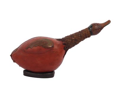 Vintage Italian Leather-Clad Duck Decanter. This vintage Italian decorative decanter is crafted 