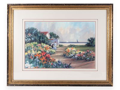 Paul Landry (Canadian-American, 1931-2018) 'Summer Garden' (Signed). This original watercolor 