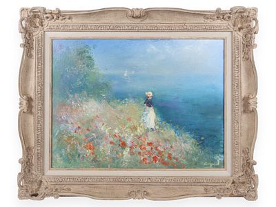 Lillian August, Winds of Summer (Signed). This original impressionistic oil painting on canvas 
