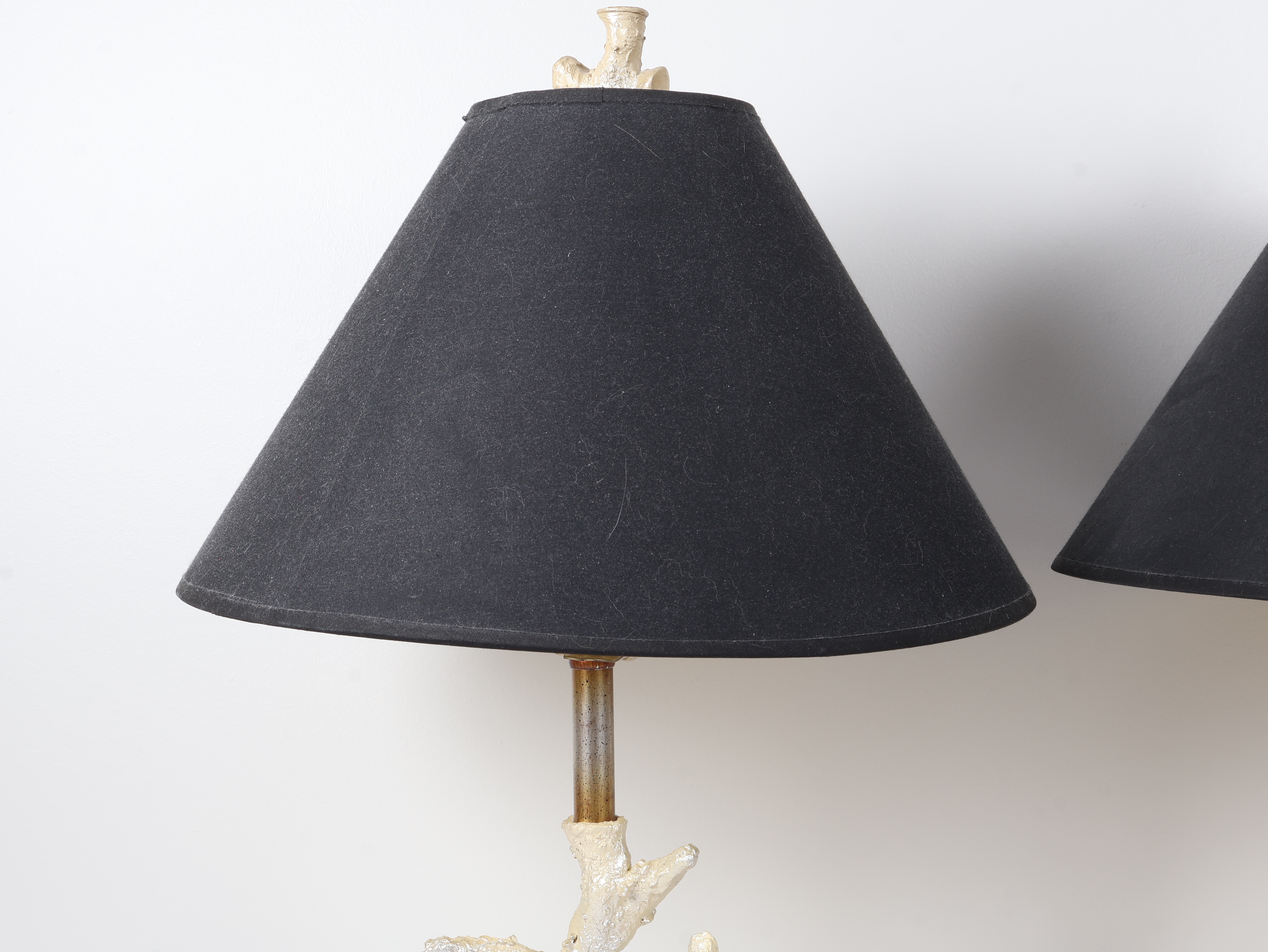 A Pair of Contemporary Coastal Style Faux Coral Table Lamps