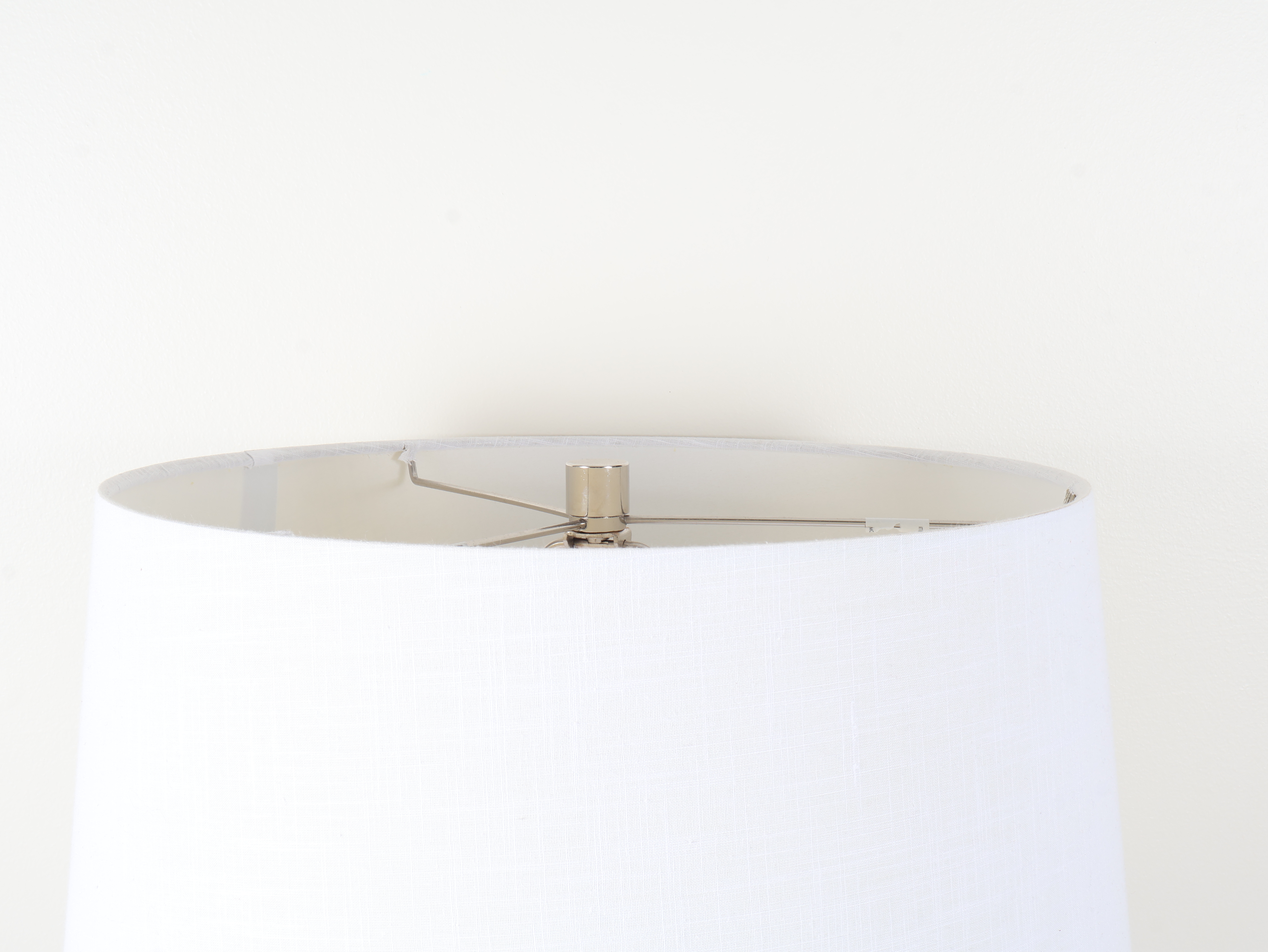 Modern Silver Toned Metal and Acrylic Table Lamp