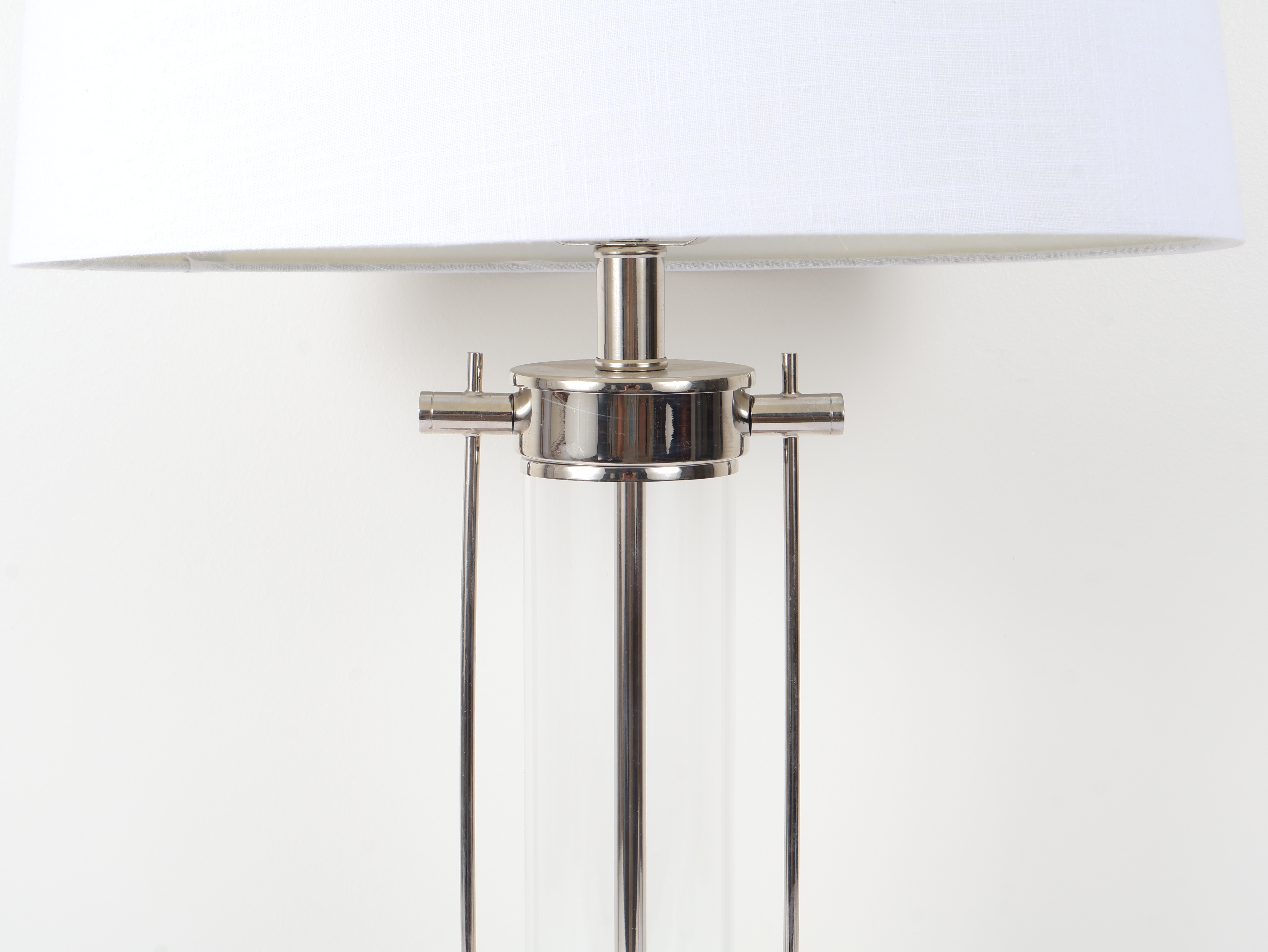 Modern Silver Toned Metal and Acrylic Table Lamp