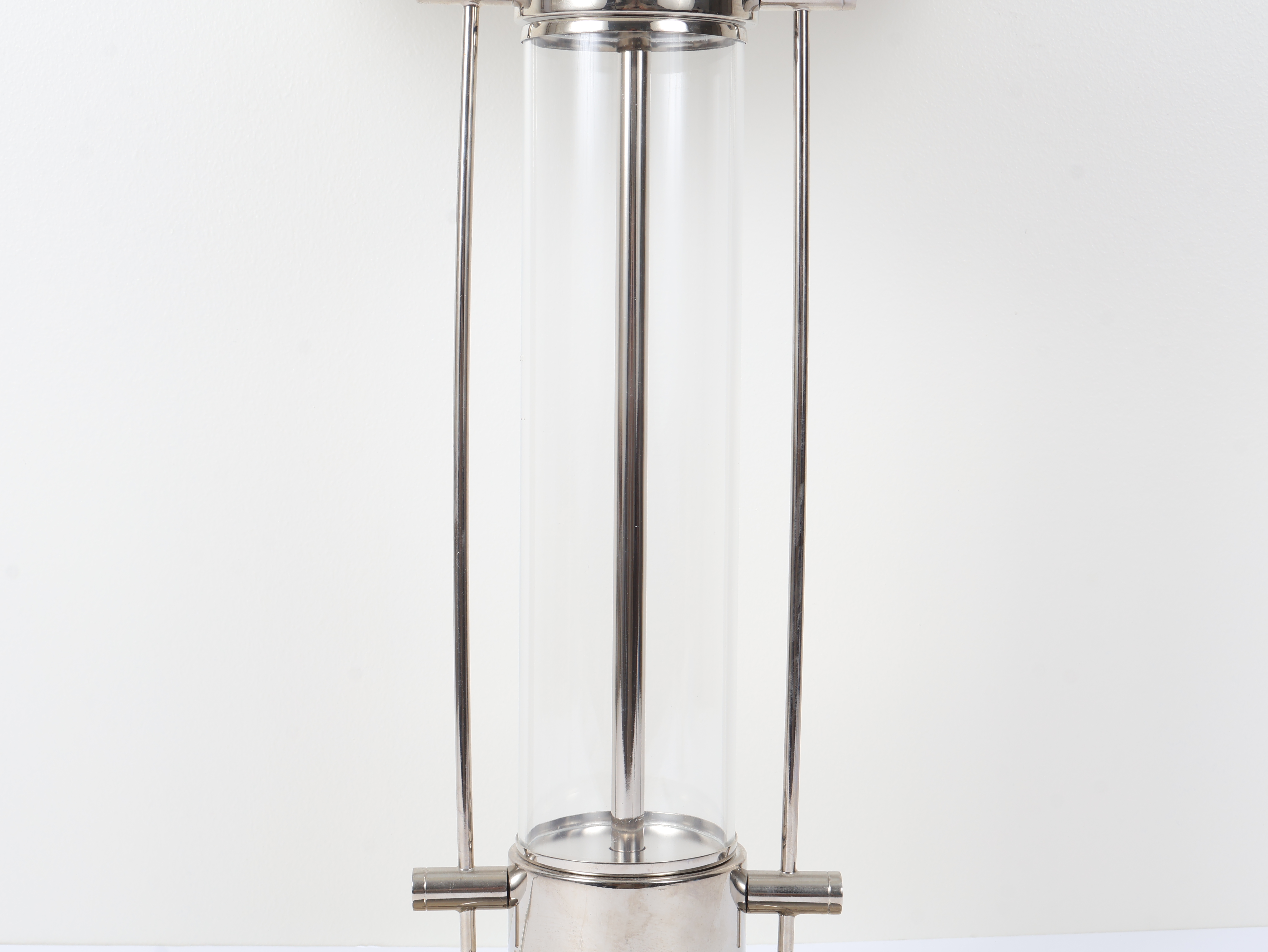 Modern Silver Toned Metal and Acrylic Table Lamp