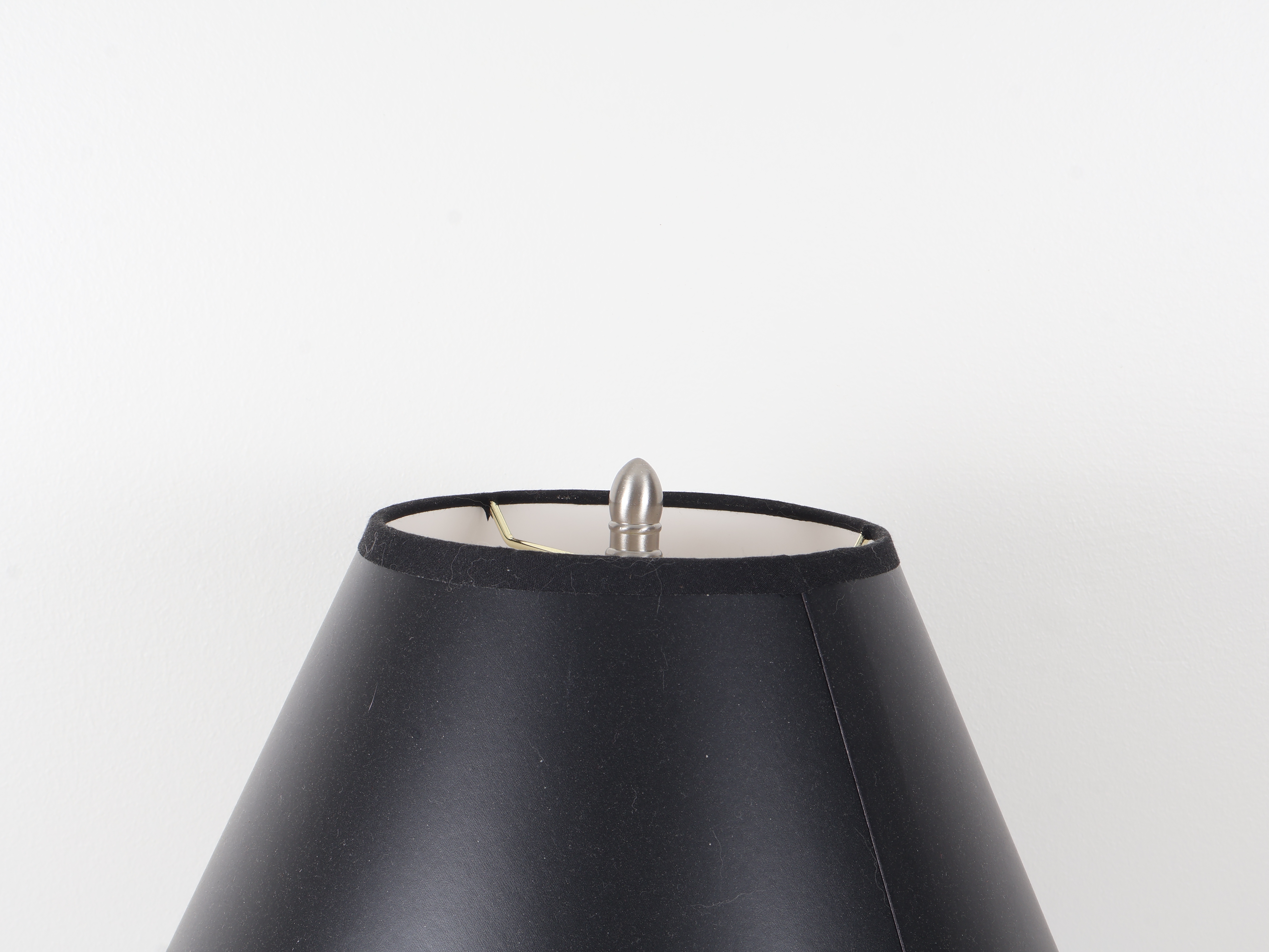 Brushed Metal Swing Arm Desk Lamp with Black Shade