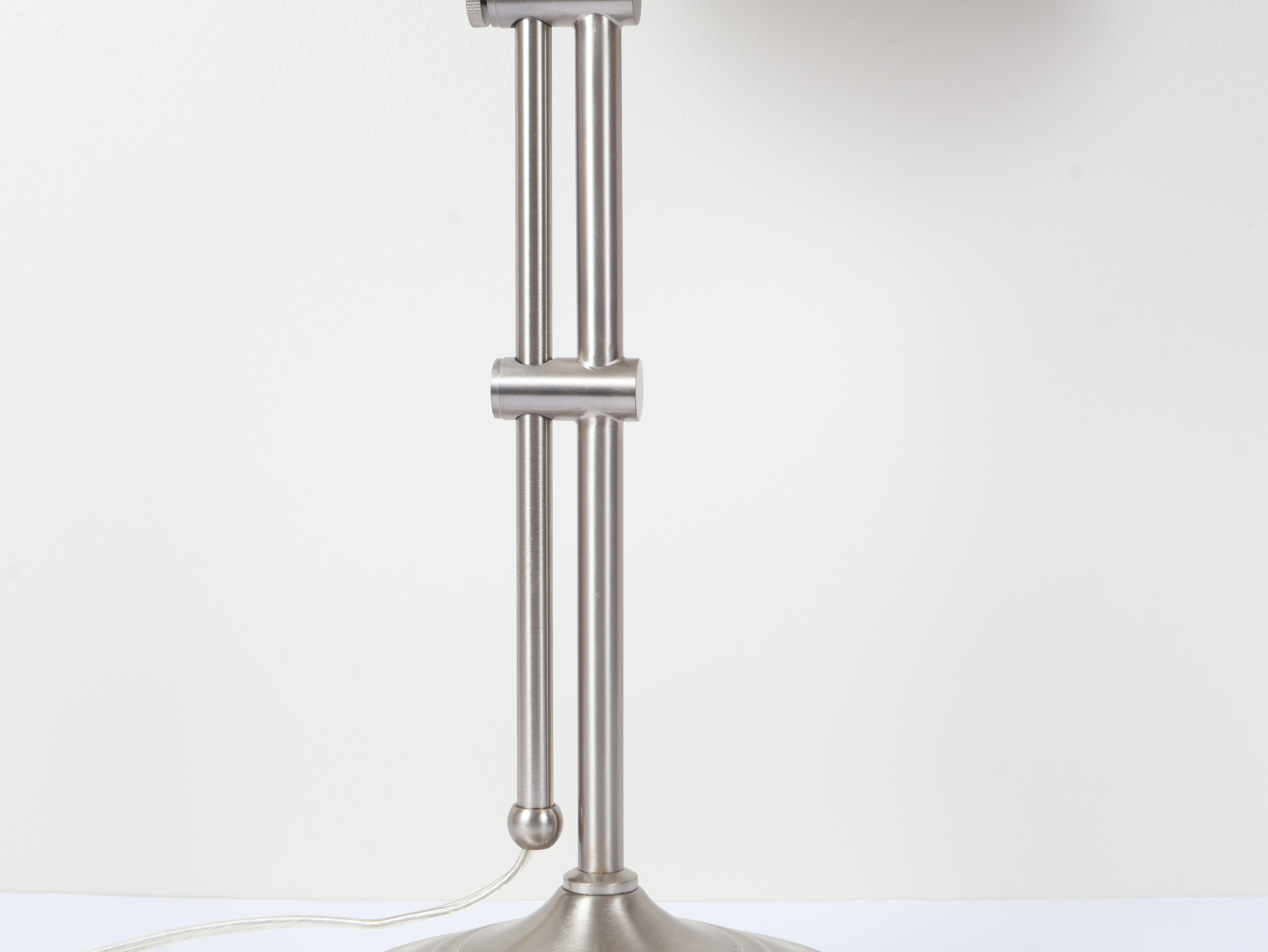 Brushed Metal Swing Arm Desk Lamp with Black Shade