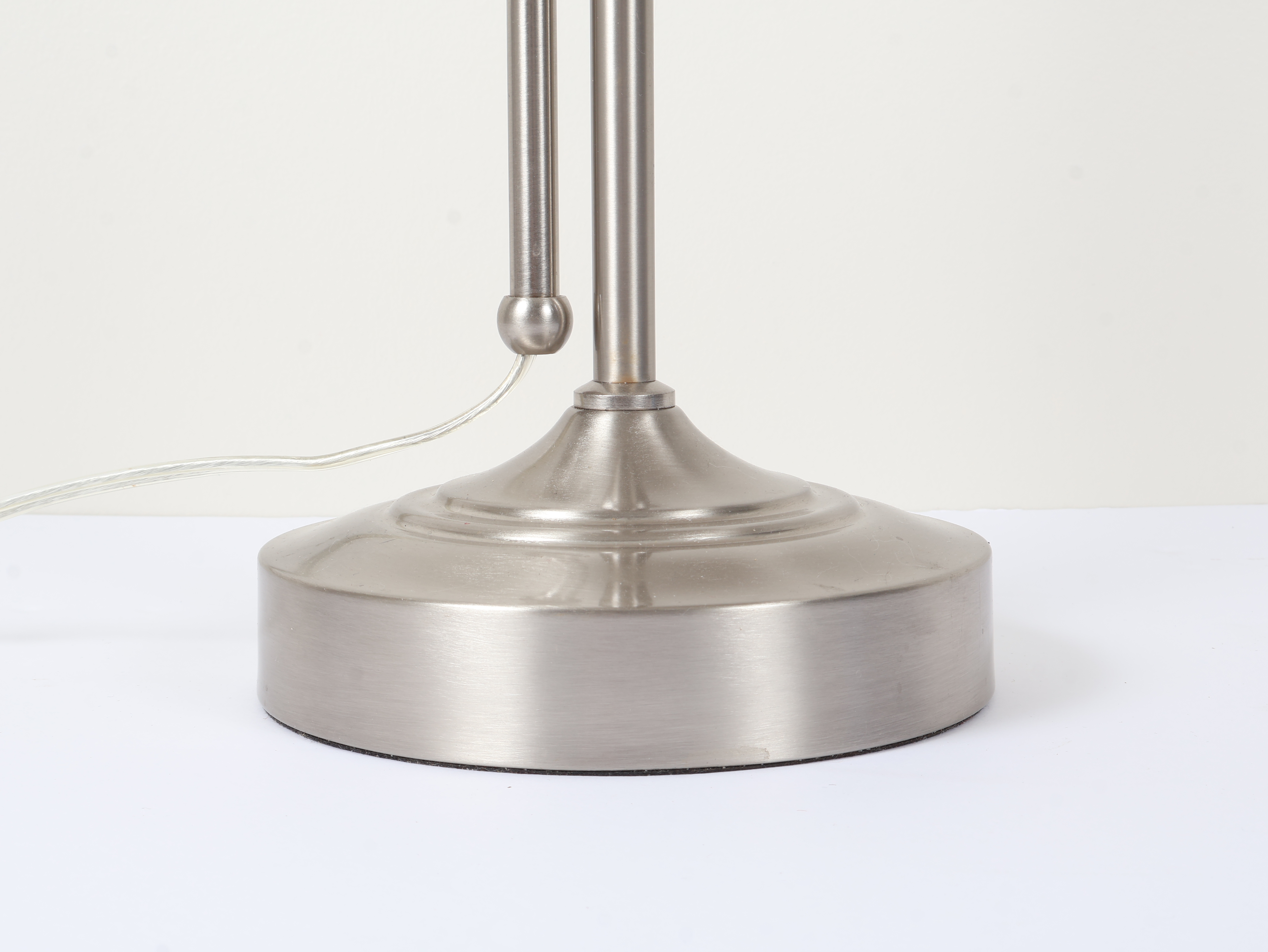 Brushed Metal Swing Arm Desk Lamp with Black Shade