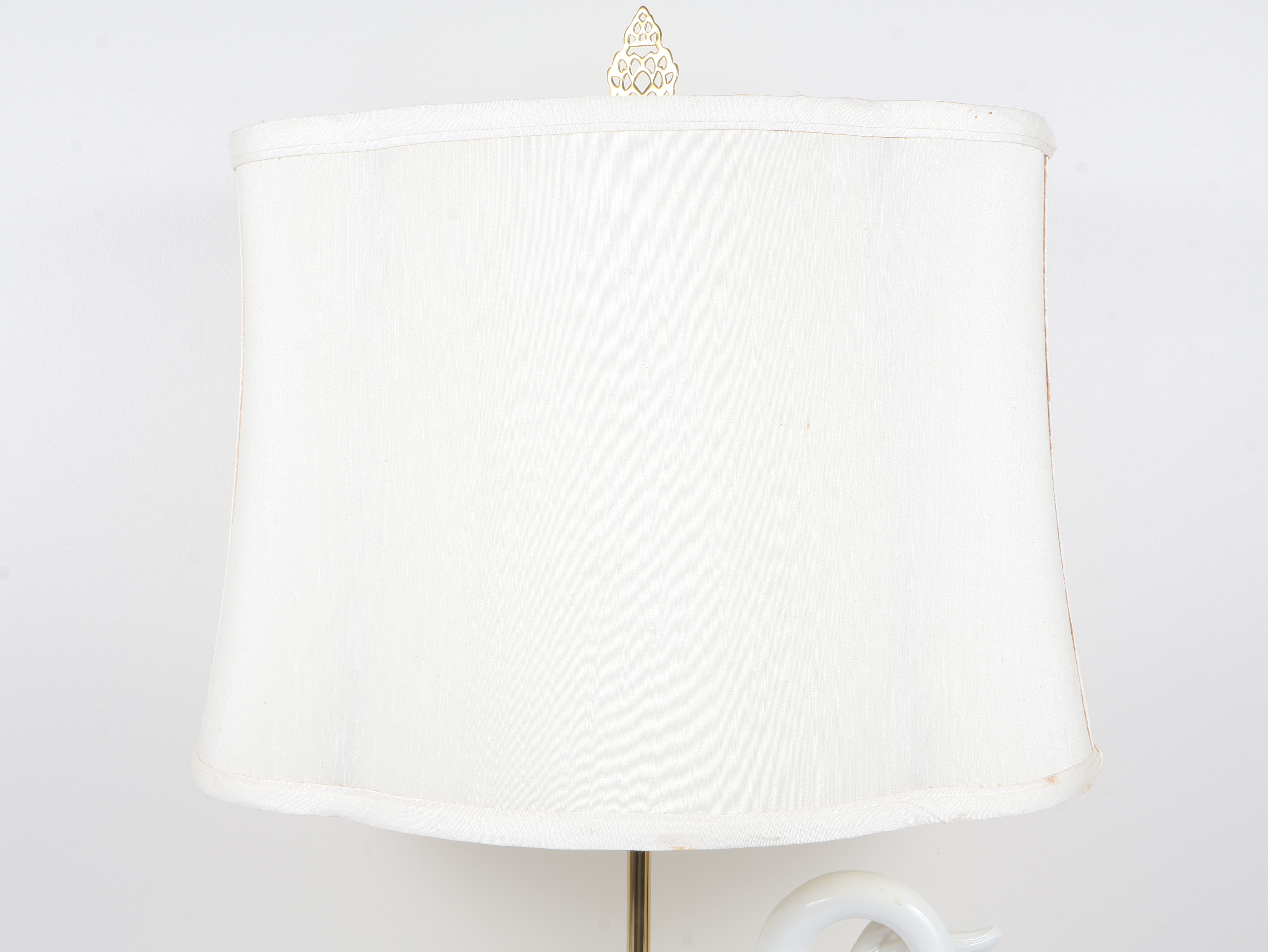 Hollywood Regency Style Intertwined Swan Ceramic Table Lamp