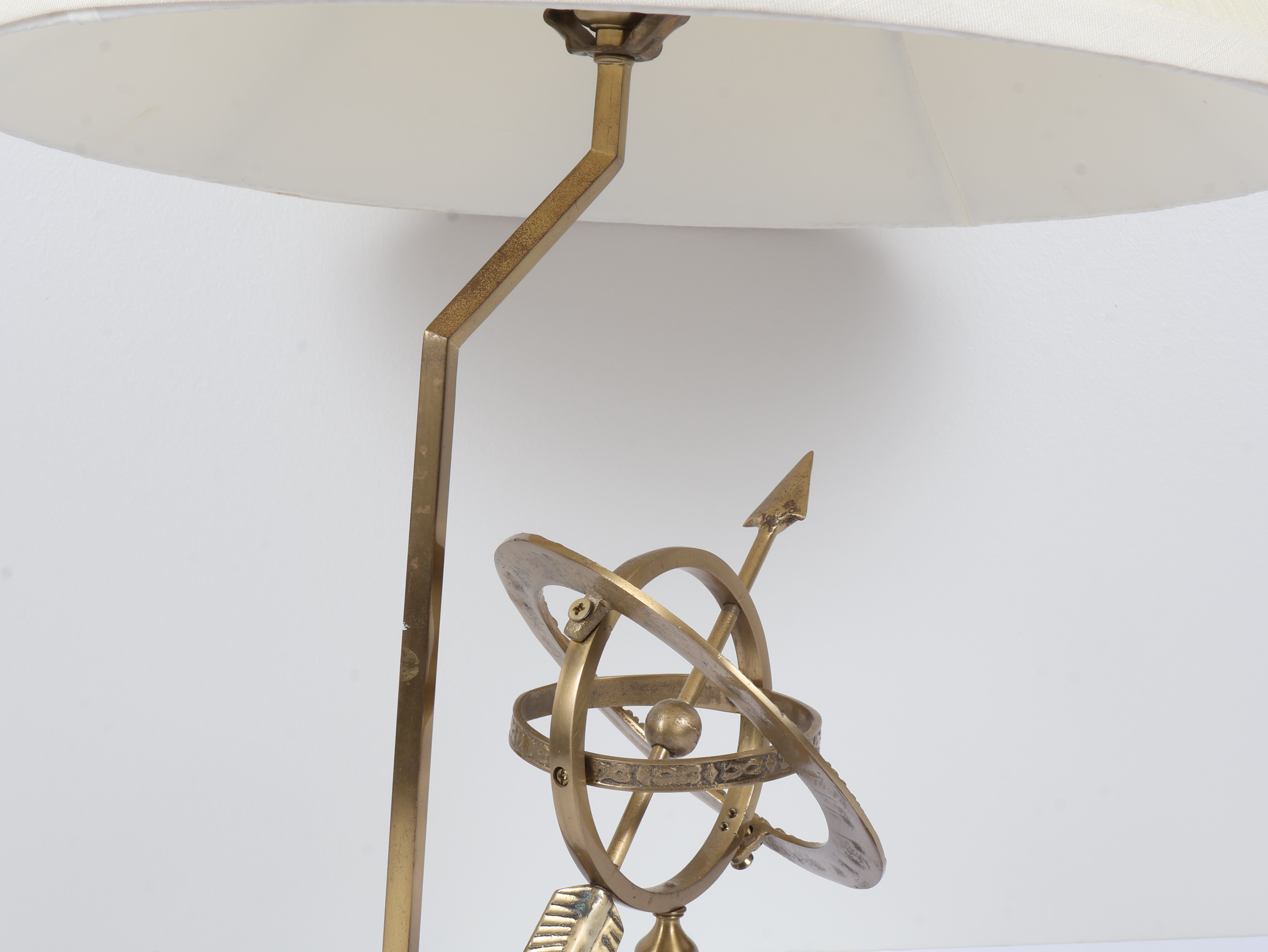 Vintage Brass-Toned Armillary Sphere Table Lamp