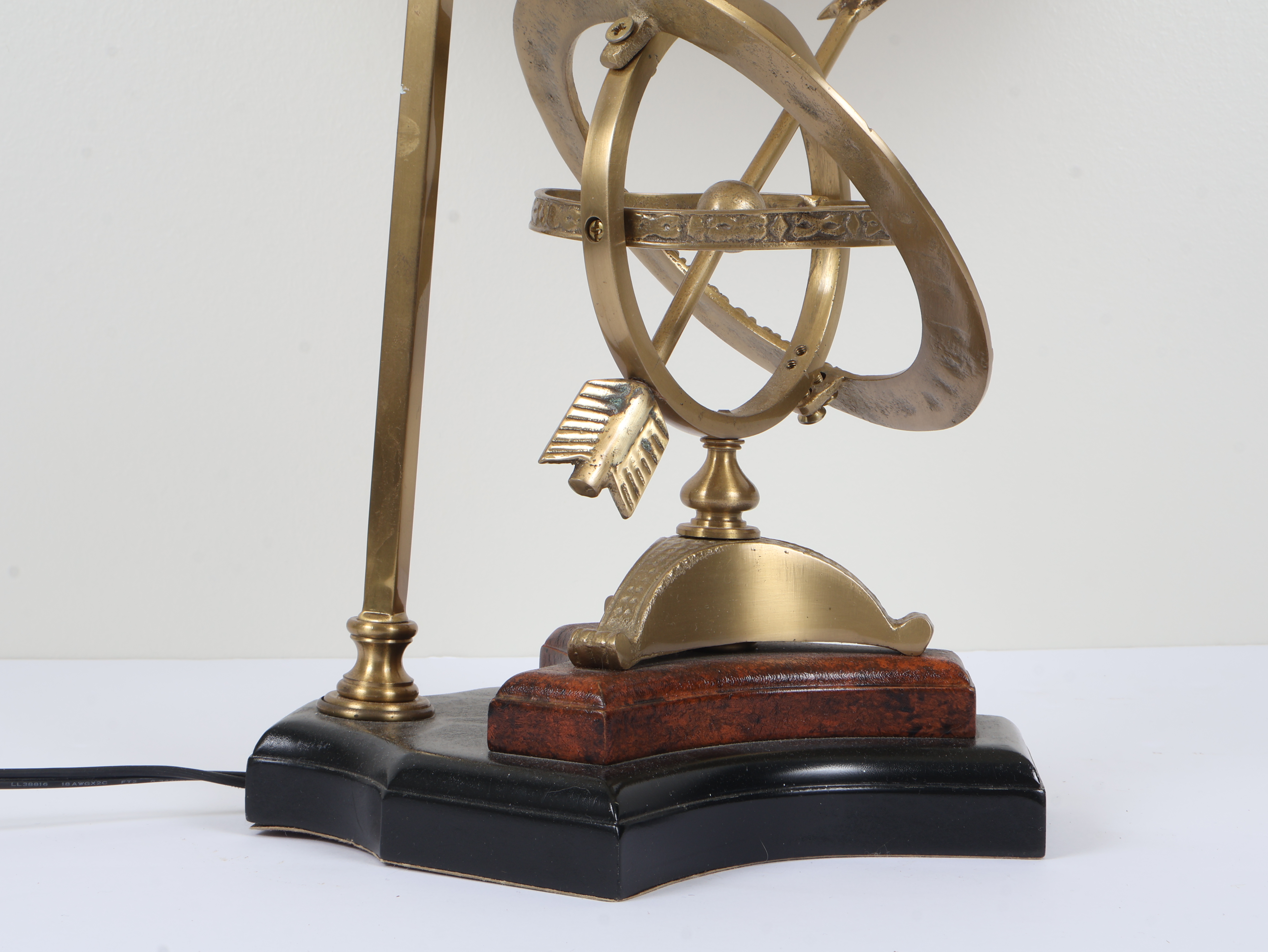 Vintage Brass-Toned Armillary Sphere Table Lamp