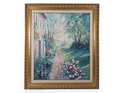 Suzanne French Luker (American, 20th Century) 'Adeline's Garden III' (Signed). This original oil 