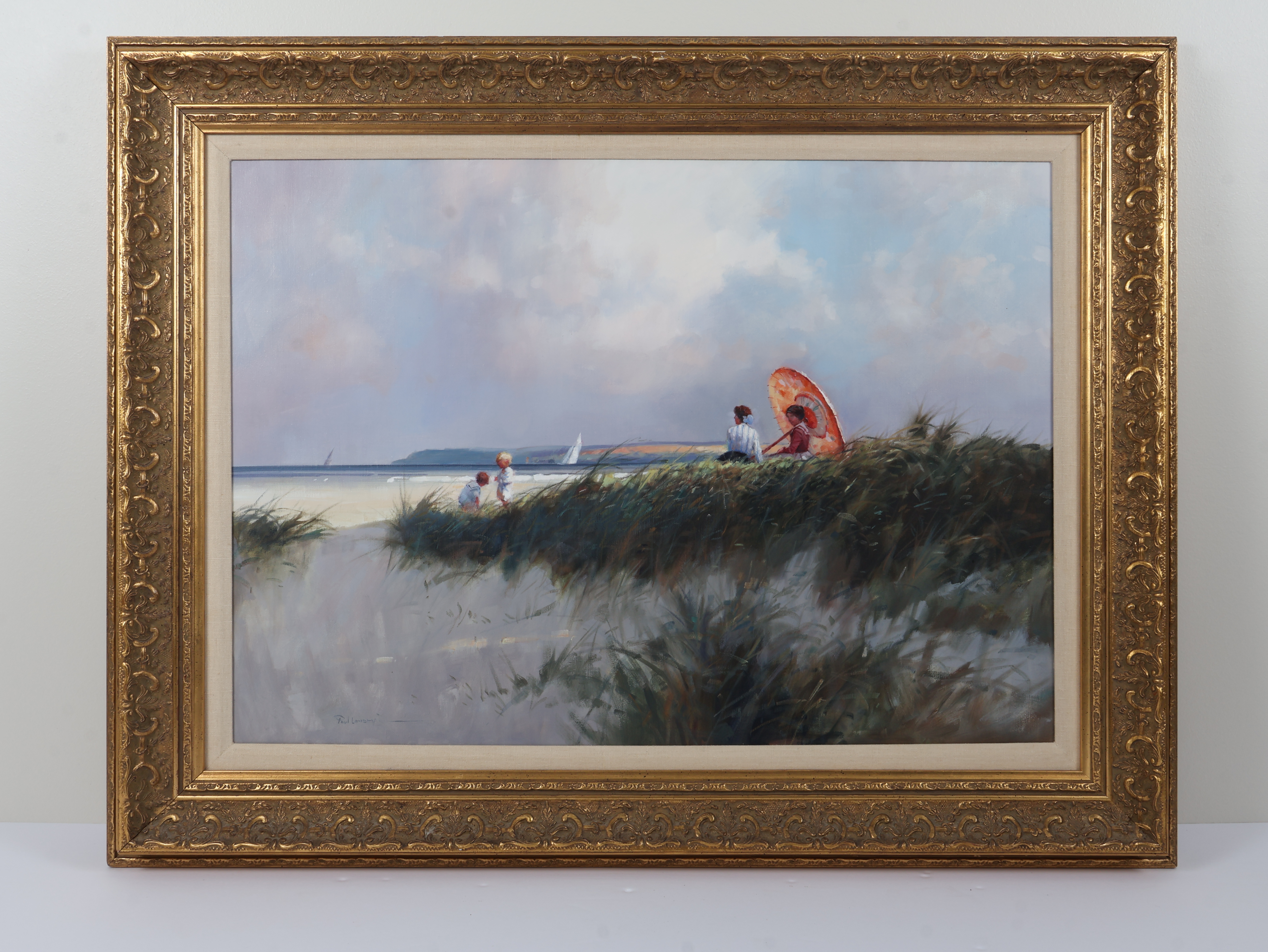 Paul Landry, Summer Parasol, Original Oil on Canvas (Signed)