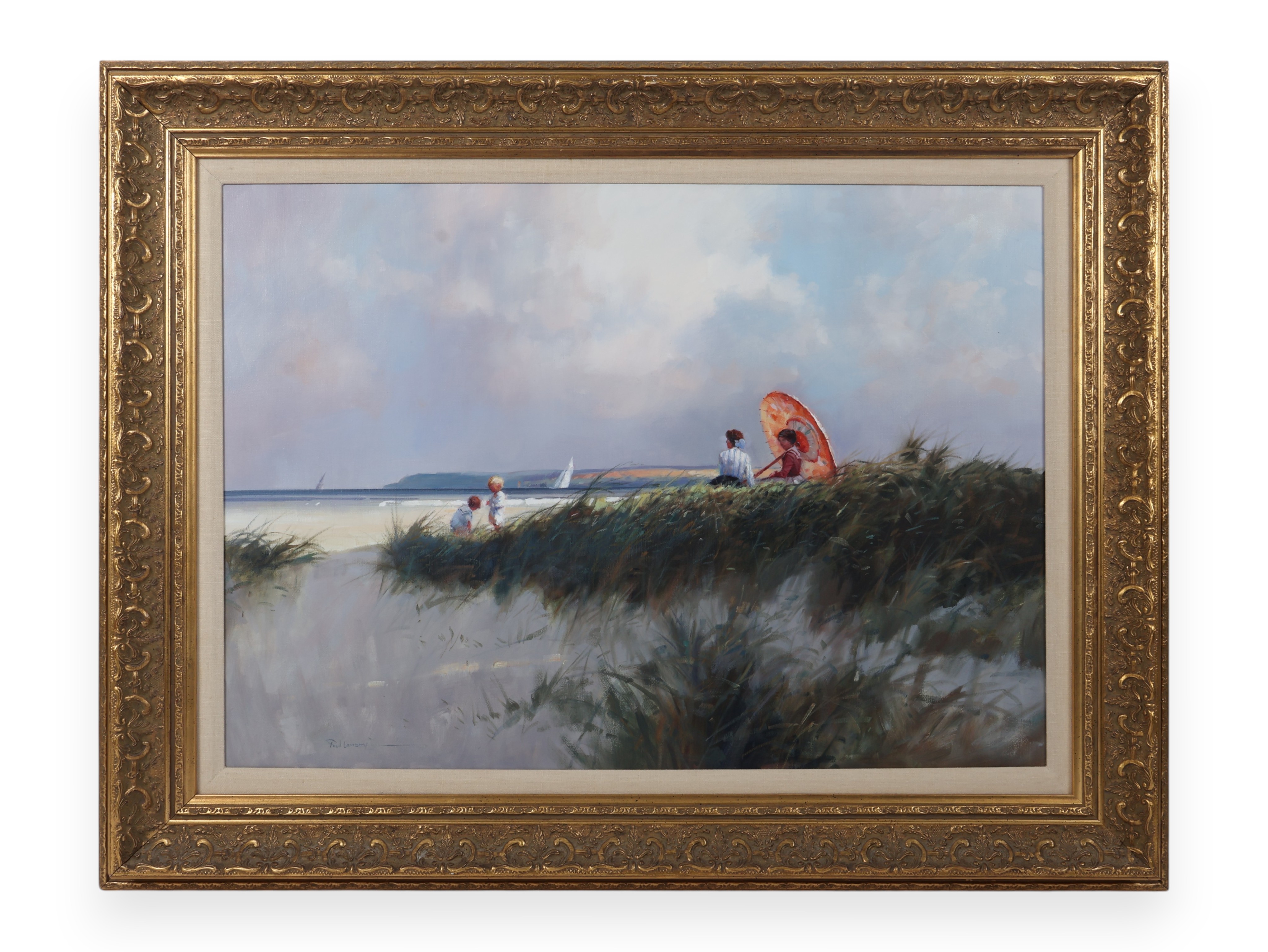 Paul Landry, Summer Parasol, Original Oil on Canvas (Signed)