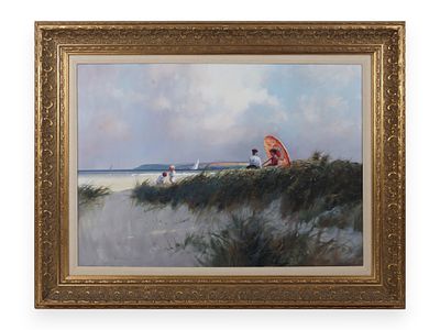 Paul Landry - Paul Landry, Summer Parasol, Original Oil on Canvas (Signed). Originally purchased 