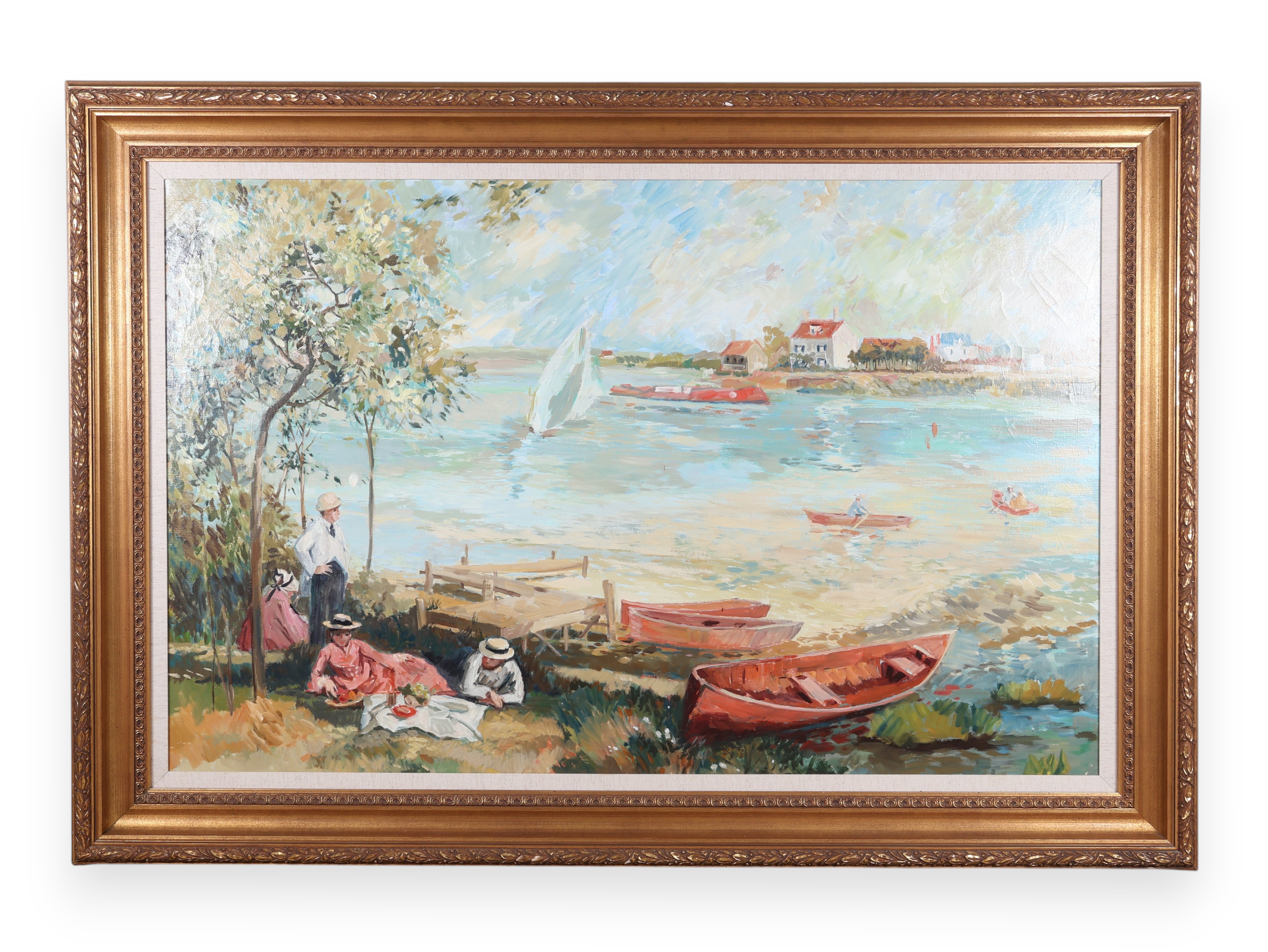 Hadri (20th Century), Large Impressionist Style Oil on Canvas, 1982