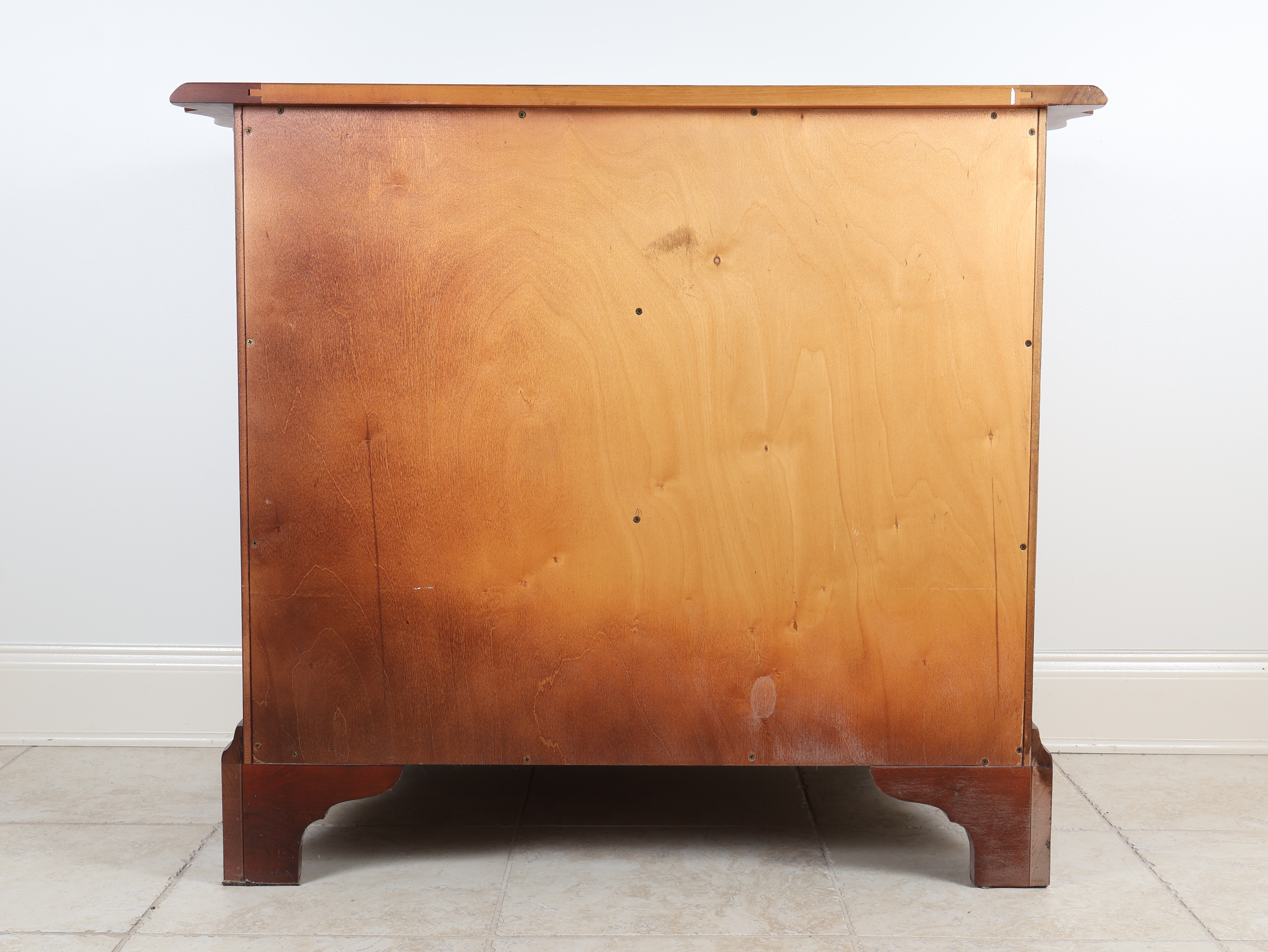 Mahogany Dutch Baroque Style Three Drawer Bombe Bachelor Chest