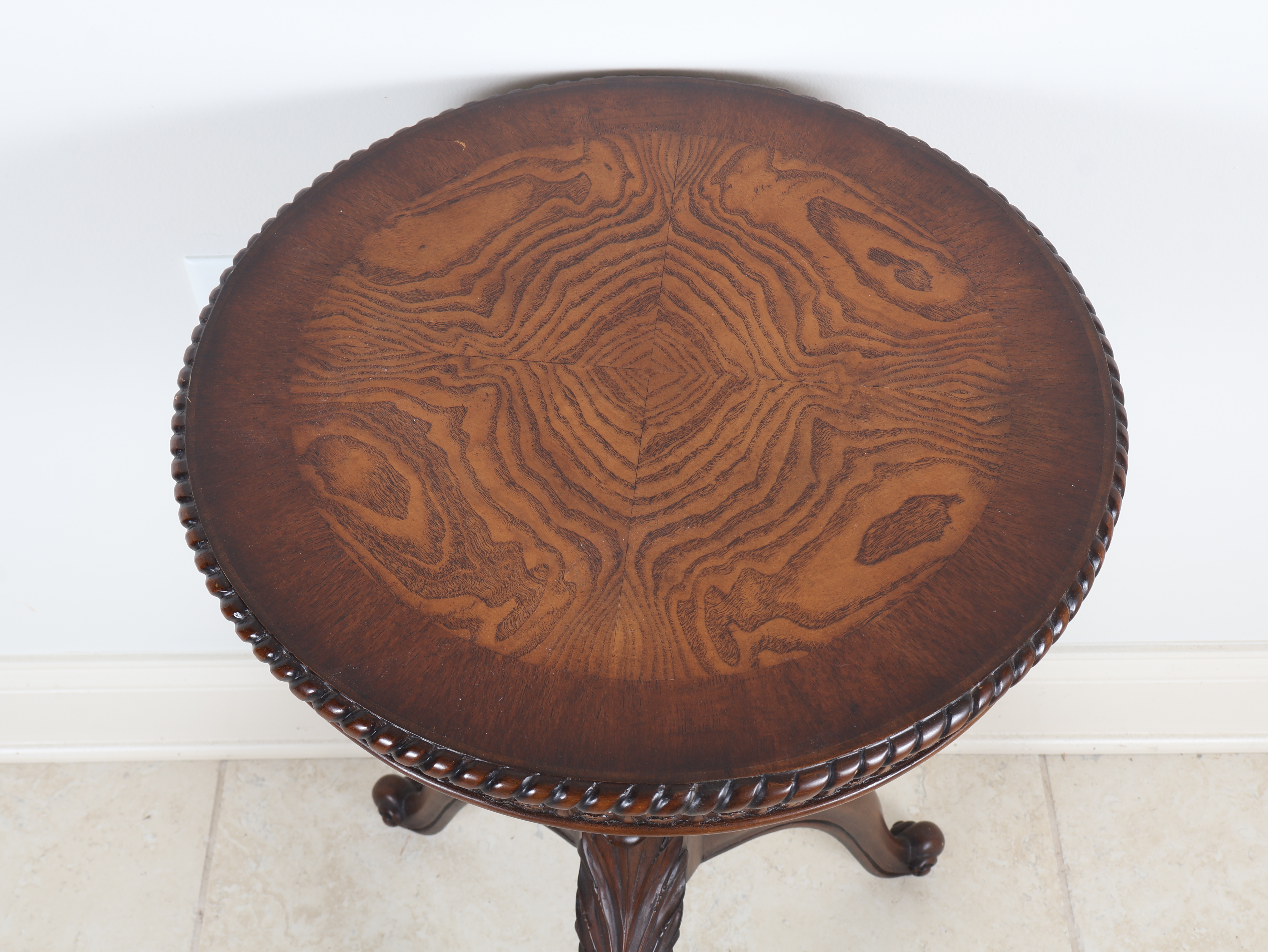 Chippendale Style Mahogany Tripod Pedestal Side Table