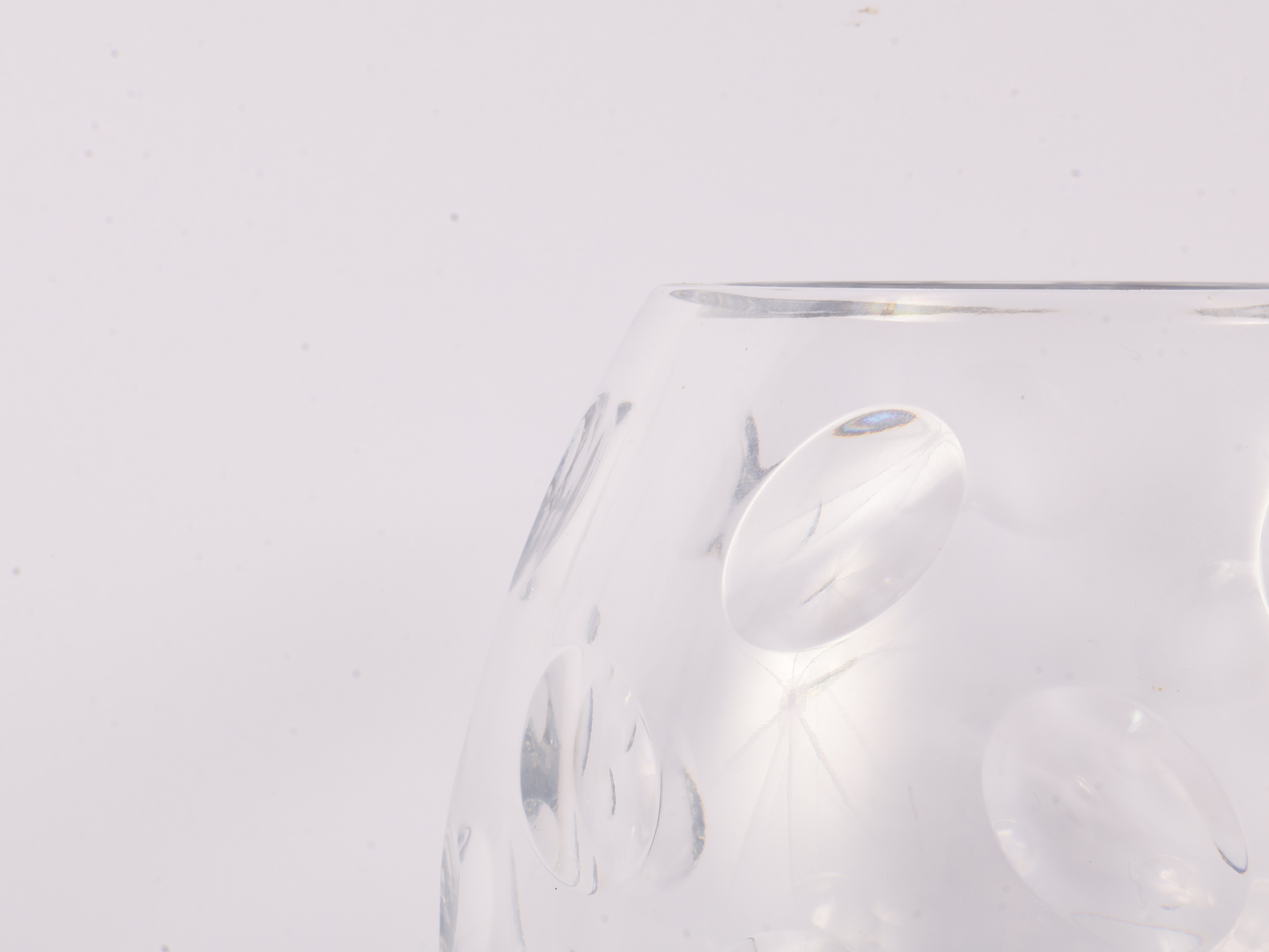 Christofle Cut Crystal Globular Lens Pattern Vase