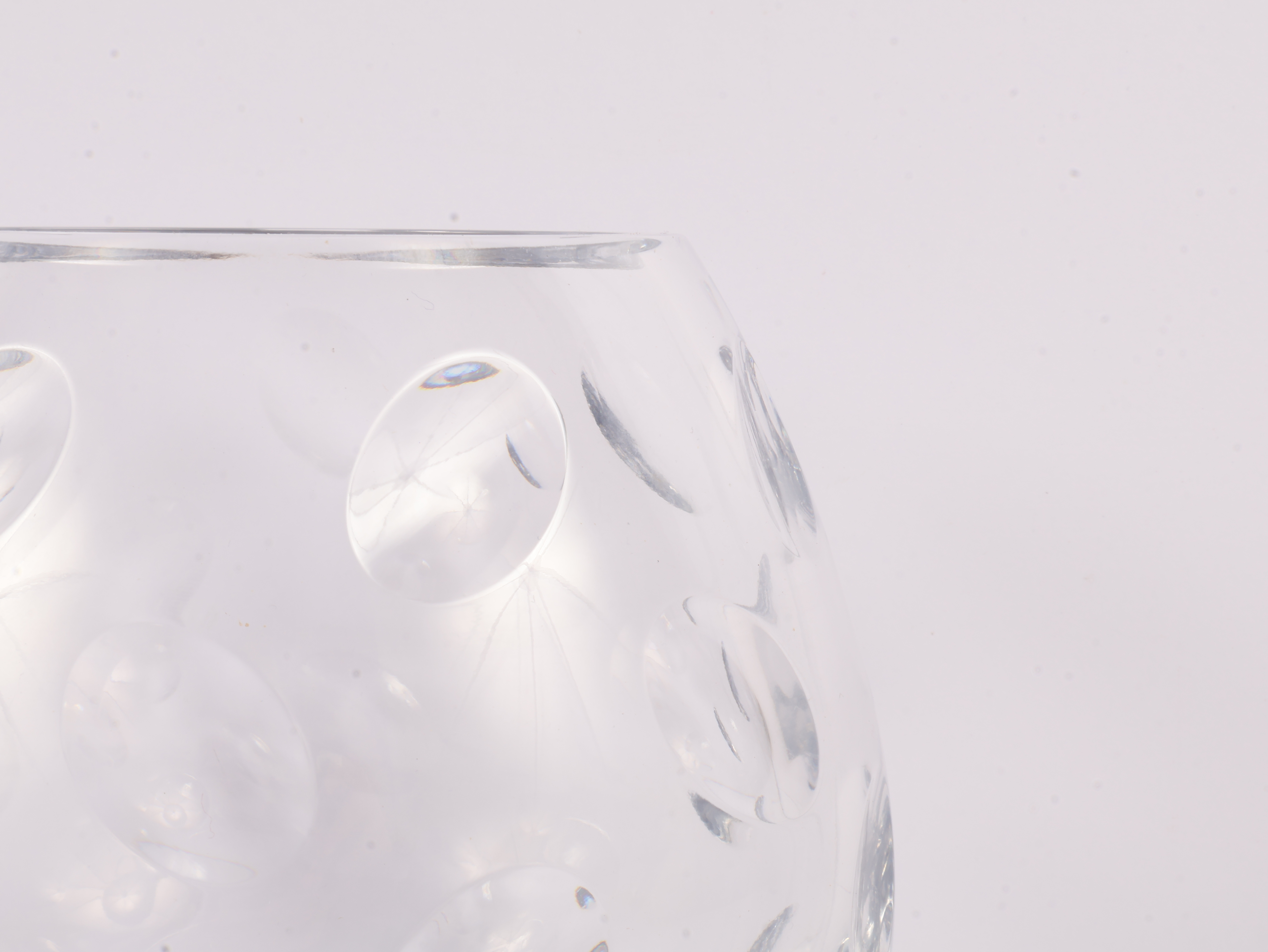 Christofle Cut Crystal Globular Lens Pattern Vase