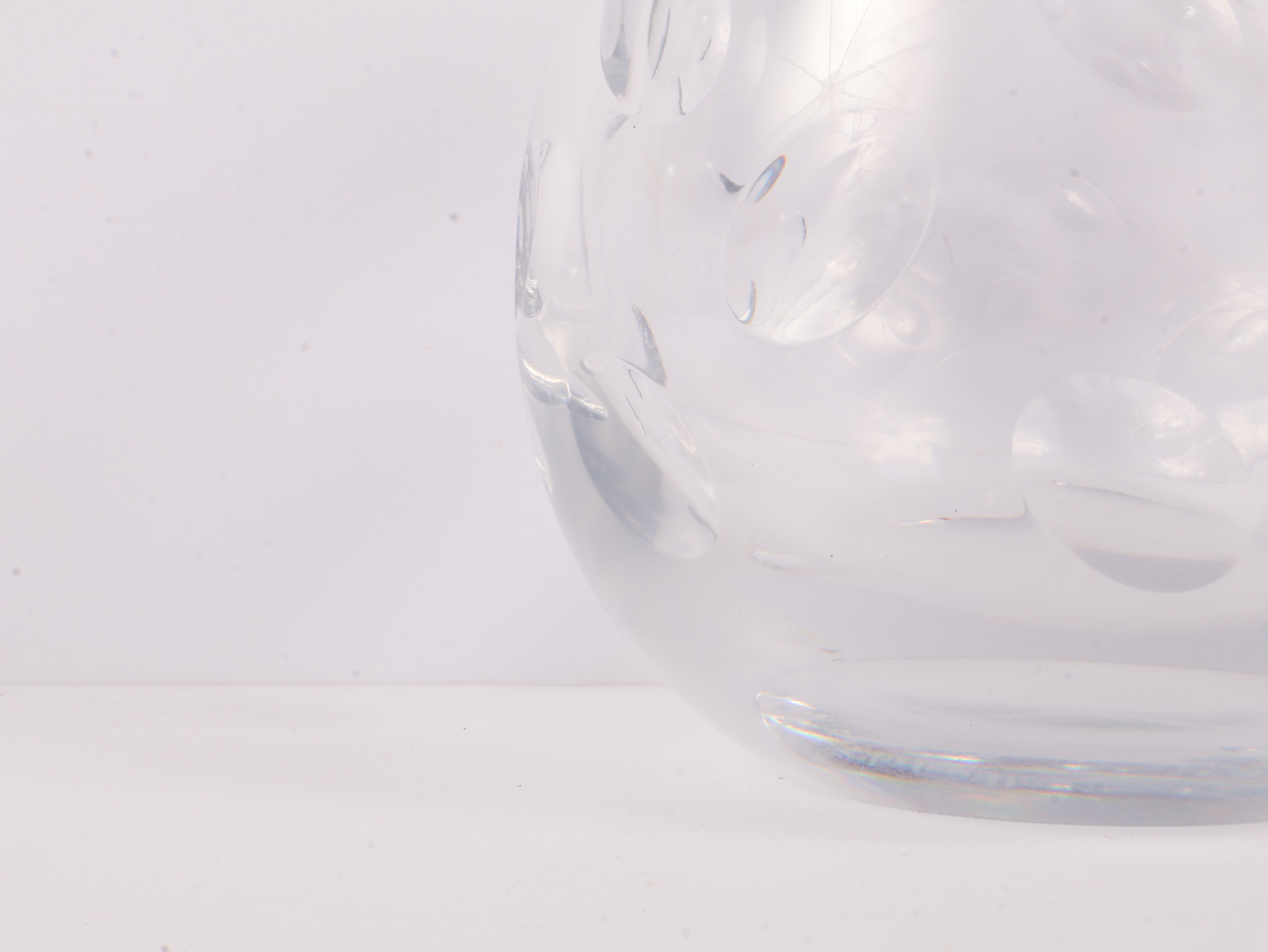 Christofle Cut Crystal Globular Lens Pattern Vase