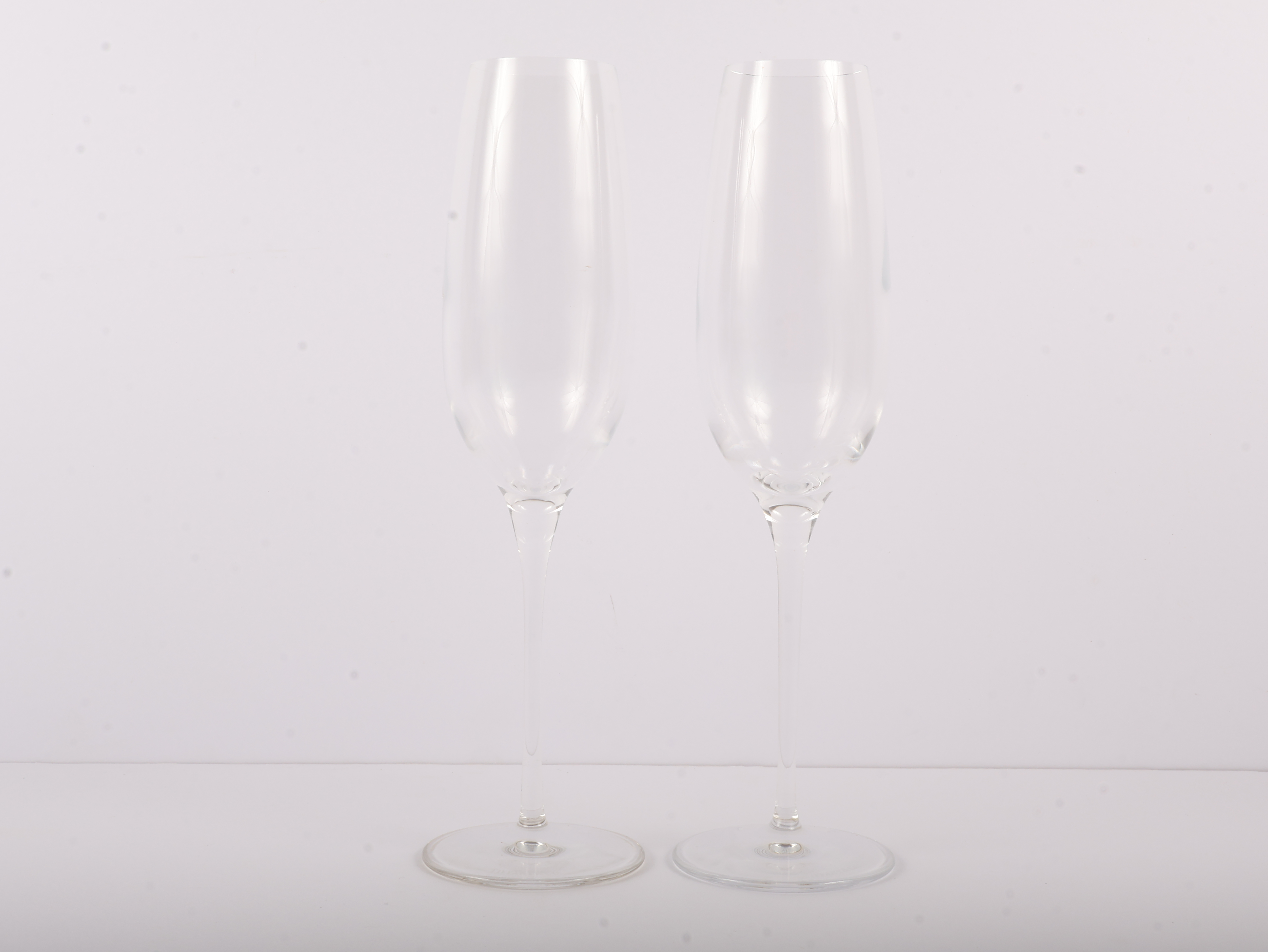 A Pair of Tiffany and Co. Crystal Champagne Flutes