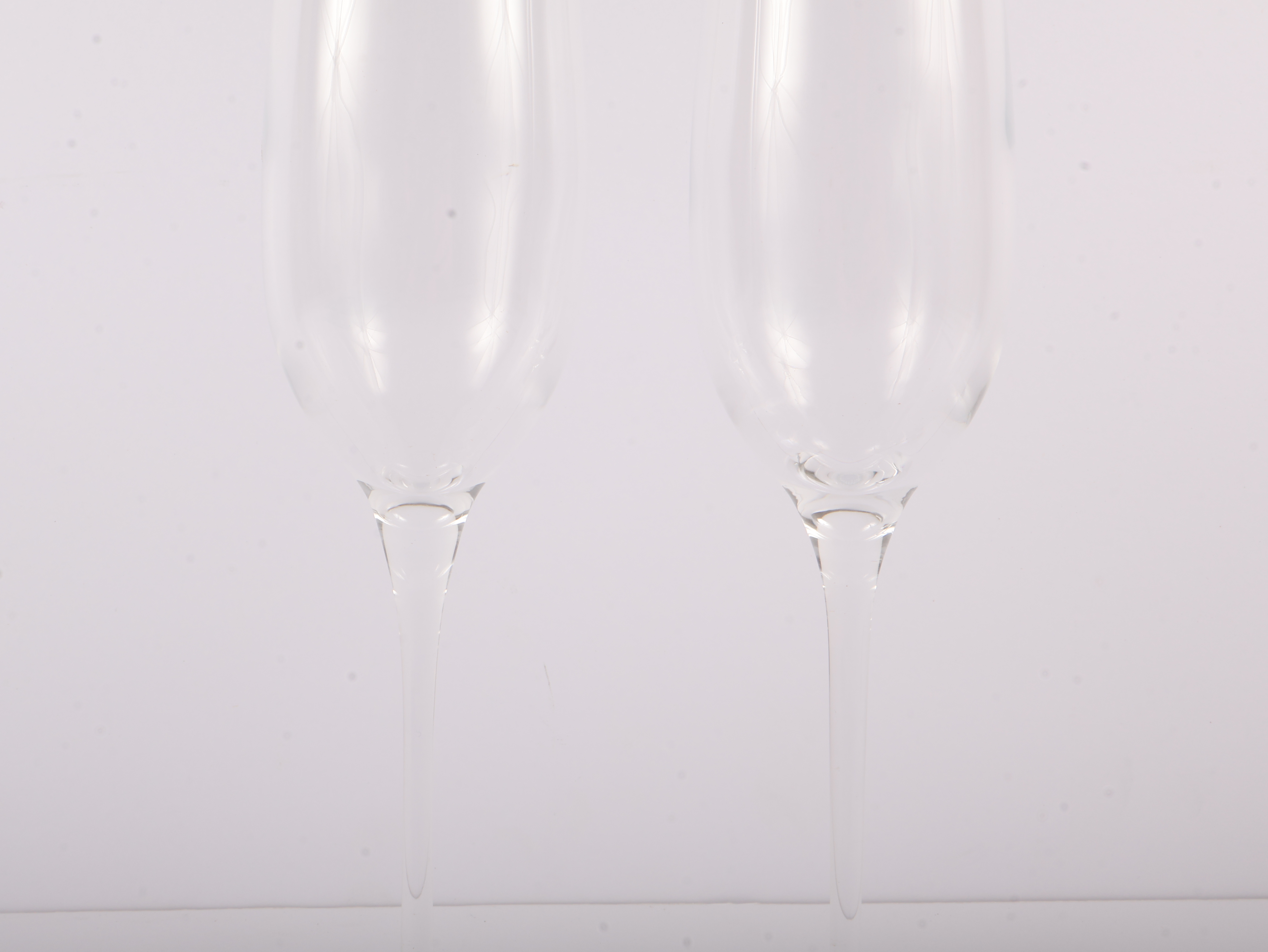 A Pair of Tiffany and Co. Crystal Champagne Flutes