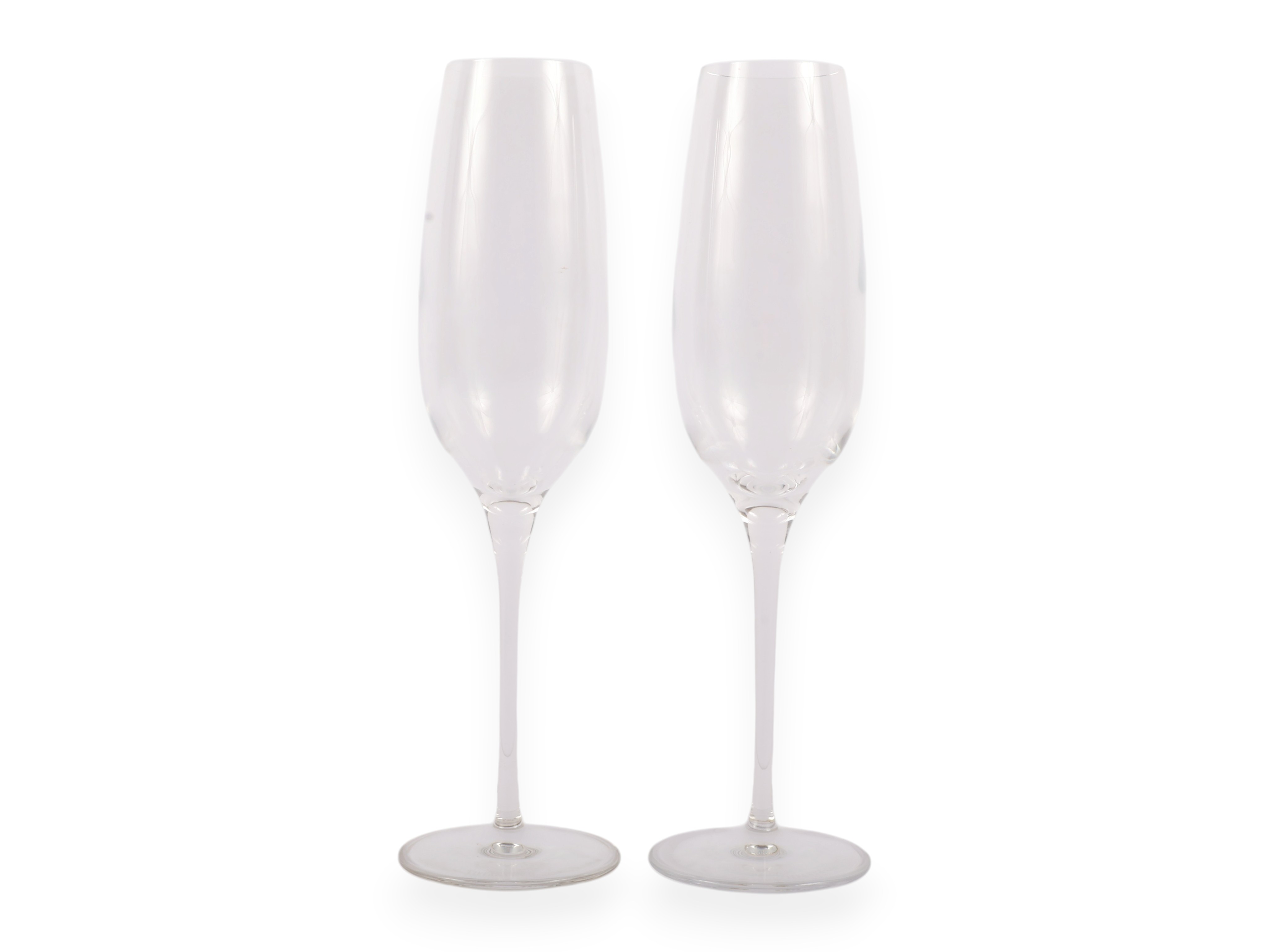 A Pair of Tiffany and Co. Crystal Champagne Flutes